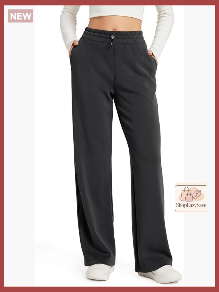 Modal Wide Leg Lounge Pants With Pockets Adjustable Shockcord High Waist